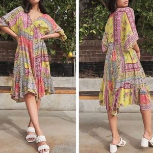 Floral Boho Print Woven Spring Dress